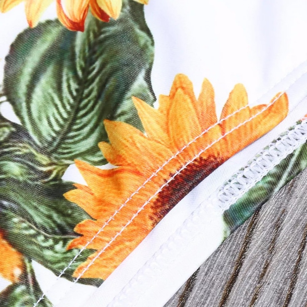 SOLD OUT CLEARANCE Sunflower Strapless Bandeau Bikini Swimsuit 2Pc - Picture 5 of 5